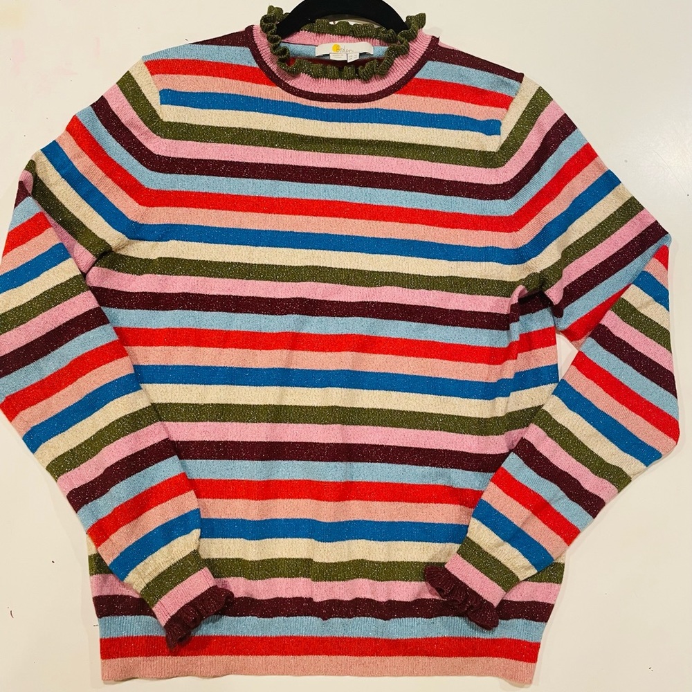 Lara Sparkle Sweater Sparkle Multi Stripe NWOT